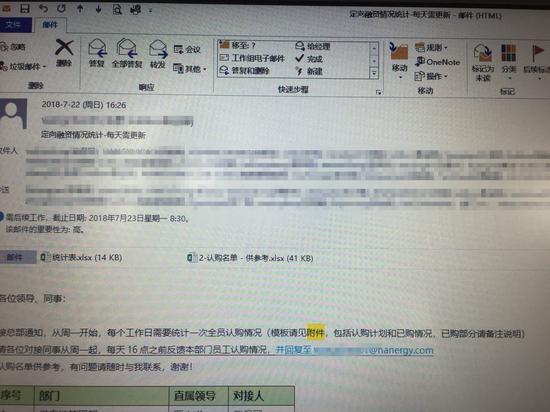 汉能内部邮件表明需每日汇报认购情况