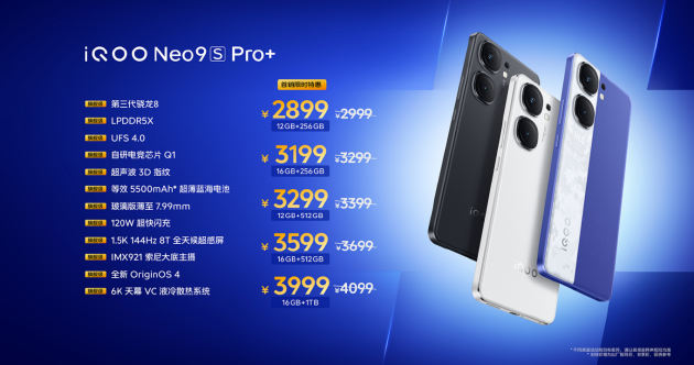 iQOO Neo9S Pro+ֻ8+оƬ 2899Ԫ
