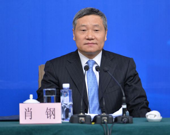 图为 CF40资深研究员、证监会原主席肖钢