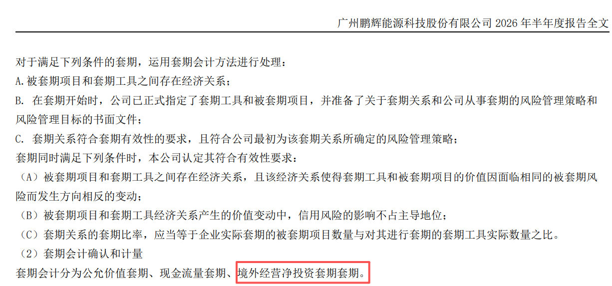 鹏辉能源半年报多处表述重复，套期会计、税项章节现笔误