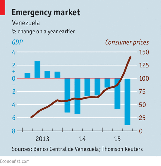 经济学人:委内瑞拉正驶向灾难|委内瑞拉|通货膨