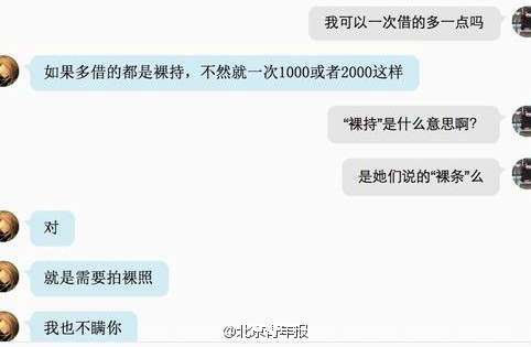 女大学生网贷被要求拍裸照抵押 借款周利息高