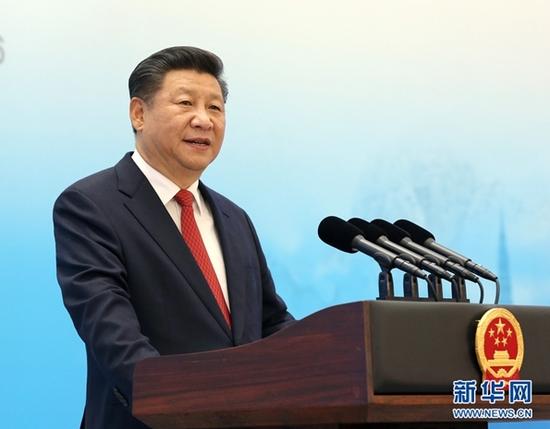 9月3日，国家主席习近平在杭州出席2016年二十国集团工商峰会开幕式，并发表题为《中国发展新起点　全球增长新蓝图》的主旨演讲。新华社记者马占成摄