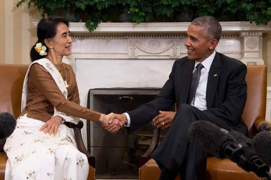 奥巴马会见缅甸国务资政昂山素季