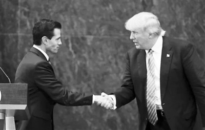 2016年8月31日，美国共和党总统候选人特朗普与墨西哥总统培尼亚会晤。
　　（来源：资料图片）