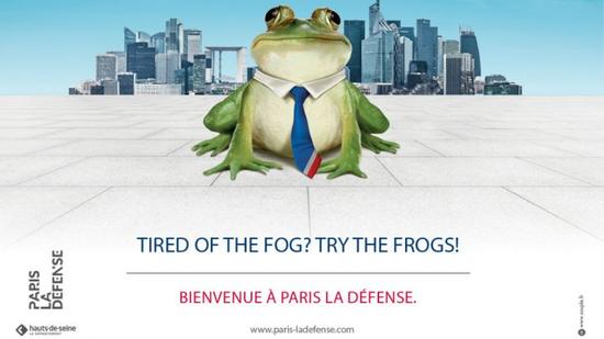巴黎的区政府为金融城”拉德芳斯(La Defense)在英国大打广告