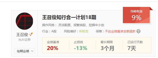 王召俊知行合一计划18期当前收益