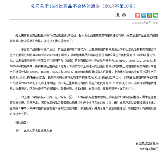 华润三九、国药控股等子公司因药品不合格被立