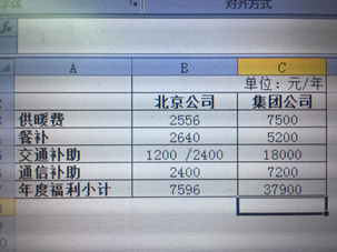 图9 中国联通员工的福利，来源：联通内部人士提供