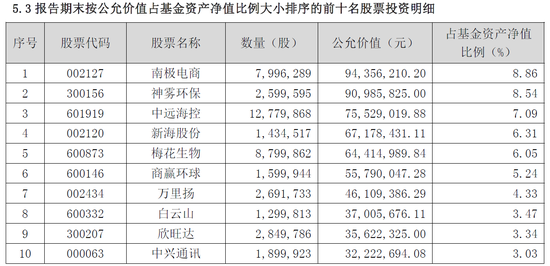 2017年一季报前十大持仓股以中小创为主