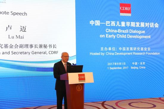 中国发展研究基金会副理事长兼秘书长卢迈现场演讲图