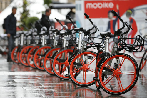 29日,来自中国的摩拜单车在英国第二大城市曼