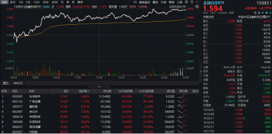 搭上DeepSeek快车，东华软件斩获三连板，金融科技ETF（159851）迅速反弹2.77%！外资重磅看多AI金融