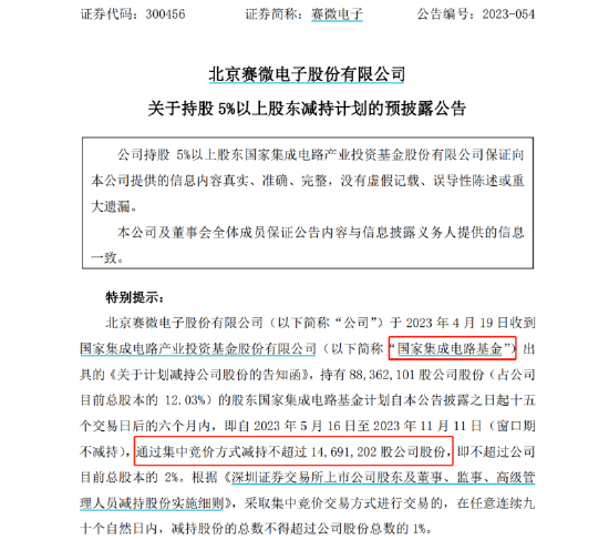 国家大基金又出手：减持！