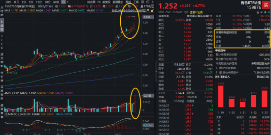 量价齐创新高！有色ETF华宝（159876）逆市暴拉4.7%，中金黄金等11股涨停！黄金大涨，为何资金增仓有色？