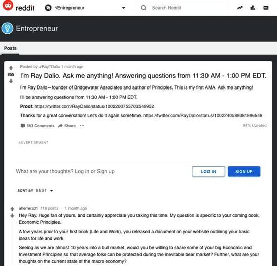 达里奥在码农互动网站reddit答疑