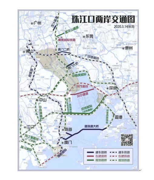 图2 珠江口两岸交通图