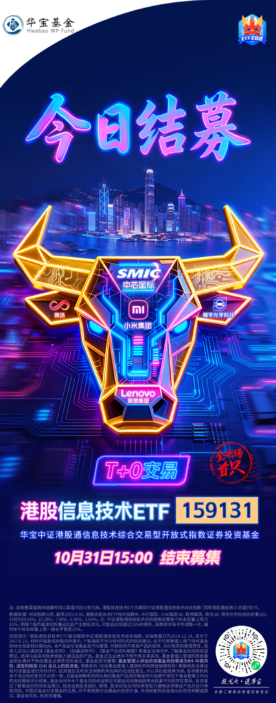 就要闪耀（9131）！剑指港股半导体，全市场首只港股信息技术ETF（159131）今日结募