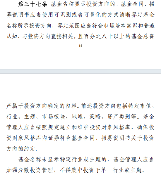 基金新规解读：主题基金投资方向须可识别、可量化、清晰界定