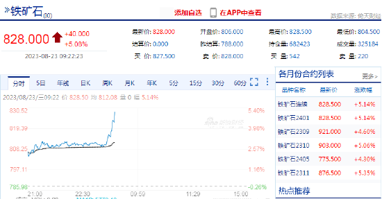 铁矿石涨超5%！机构：预计短期呈现高位震荡走势