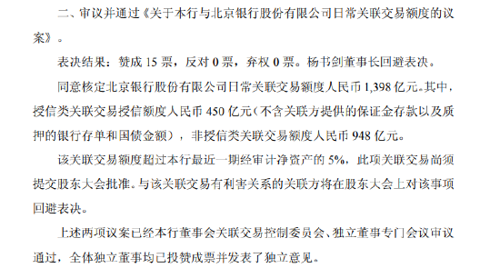 华夏银行:核定与北京银行1398亿元日常关联交易额度