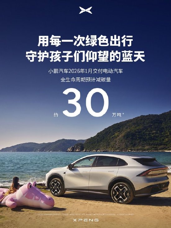 小鹏汽车:1月交付新车20011台,自研第二代VLA第一季度将正式推送