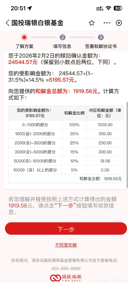 国投白银LOF（161226）补偿正式受理 分层赔付机制出炉：1万以上和解金比例5%封顶