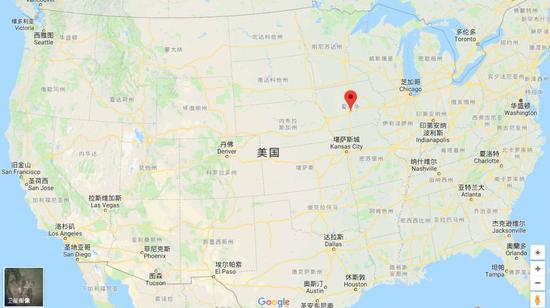 得梅因地理位置,google地图