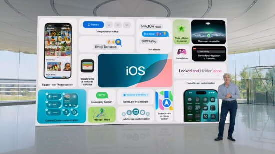 苹果在2024年的全球开发者大会上介绍iOS 18。