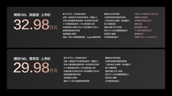 腾势N8L正式上市:全系标配易三方、云辇-A,售价29.98万元起