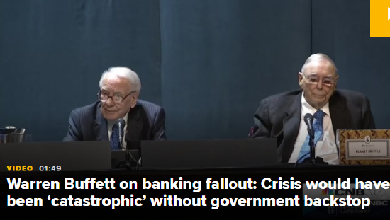 巴菲特：不全力支持倒闭的硅谷银行“将带来灾难性后果”