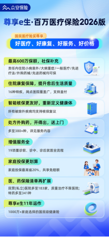 “尊享e生2026版”全新升级：“治疗+康复”全程守护，打破百万医疗险同质化