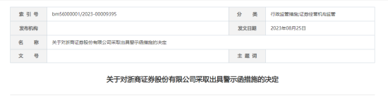 代他人购买金融产品，浙商证券员工领罚单！三个月前公司刚被出具警示函