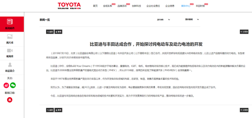 丰田在官方发布与比亚迪合作声明