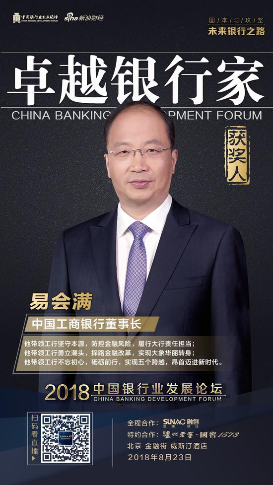 中国工商银行董事长易会满荣膺年度卓越银行