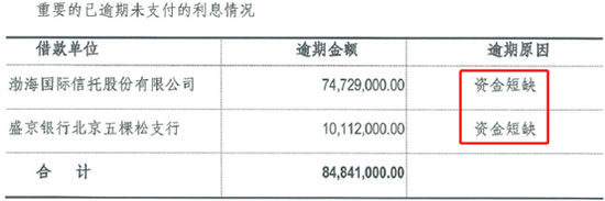 海航酒店重要的已逾期未支付的利息情况