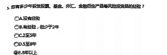注:劉先生提供的部分風險評估測試問題