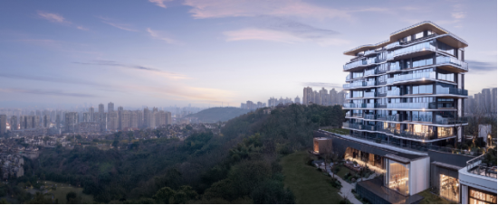 (重庆金茂璞印金开实景图)