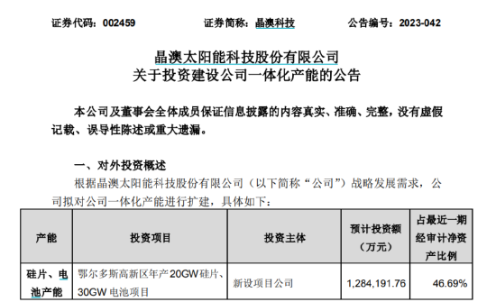 千亿光伏巨头又有大动作！