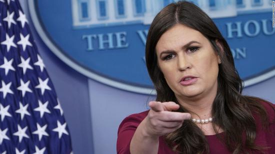 资料图：白宫发言人Sarah Sanders