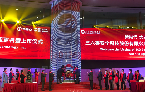 三六零高开低走盘中触跌停 市值仍居A股第13