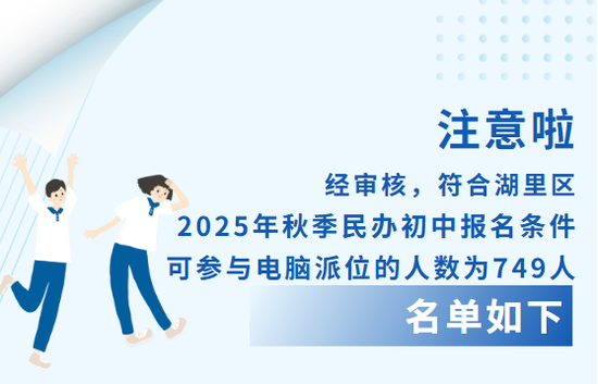 名单公布!这些人符合湖里区2025年秋季民办初中报名条件可参与电脑派位→