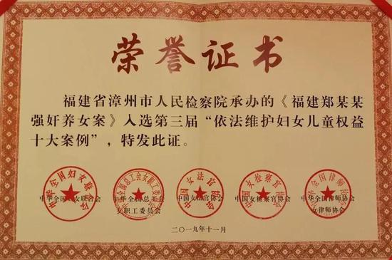 获奖证书