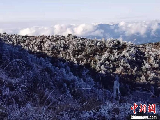 福建宁德世界地质公园迎来今年首场雾凇