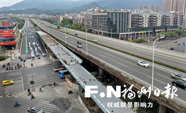 福州三环辅路跨福飞路高架4月初建成 5月将全面投用