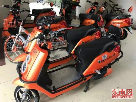 共享电动车亮相福州大学城 仅限校园内借还车