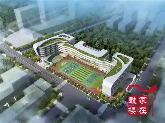 屏山小学综合大楼鸟瞰图(效果图)