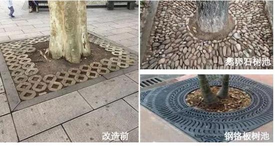 去除晨曦广场上植草砖,改为鹅卵石或钢铬板。