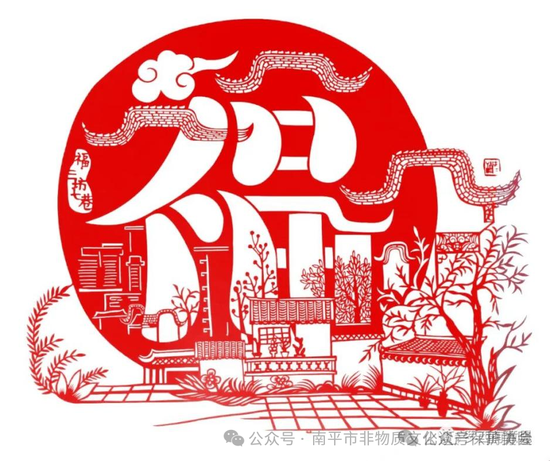 周冬梅剪纸作品：福州三坊七巷