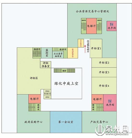 服务大厅各楼层平面布局导引图
